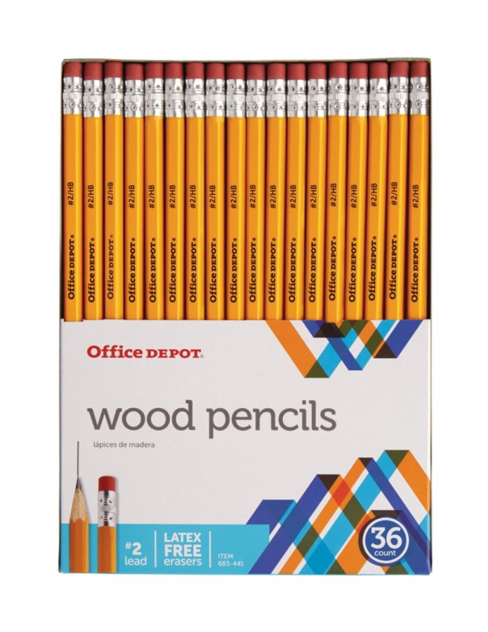 Office Depot Brand Basic Wood Pencils 2 Medium Soft Lead Pack Of 36 by ...