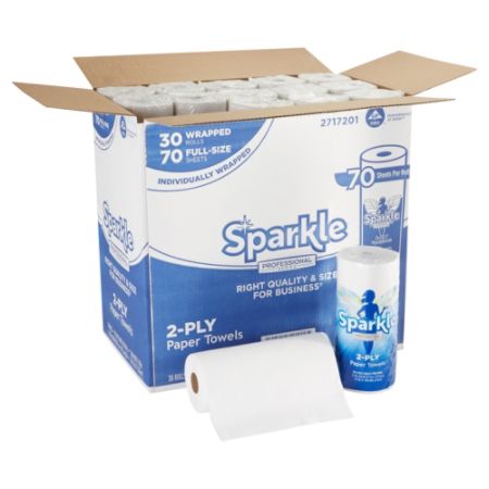 Download Sparkle Professional Series 2 Ply Perforated Kitchen Paper Towel Rolls 11 x 8 45 White 70 Sheets ...