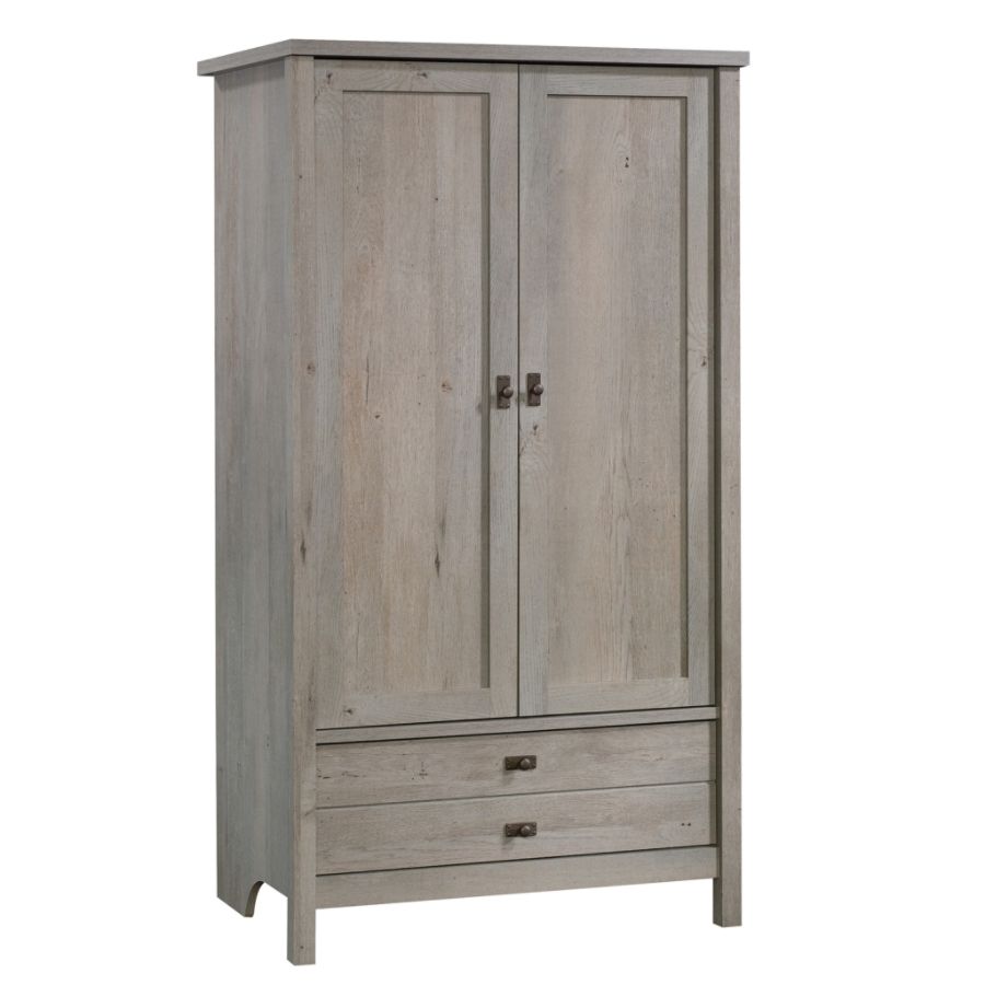 Cottage Road Armoire Mystic Oak - Sauder: Adjustable Shelf, Garment Rod, Storage Drawer