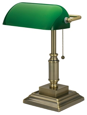 Vintage Bankers Lamp For Sale