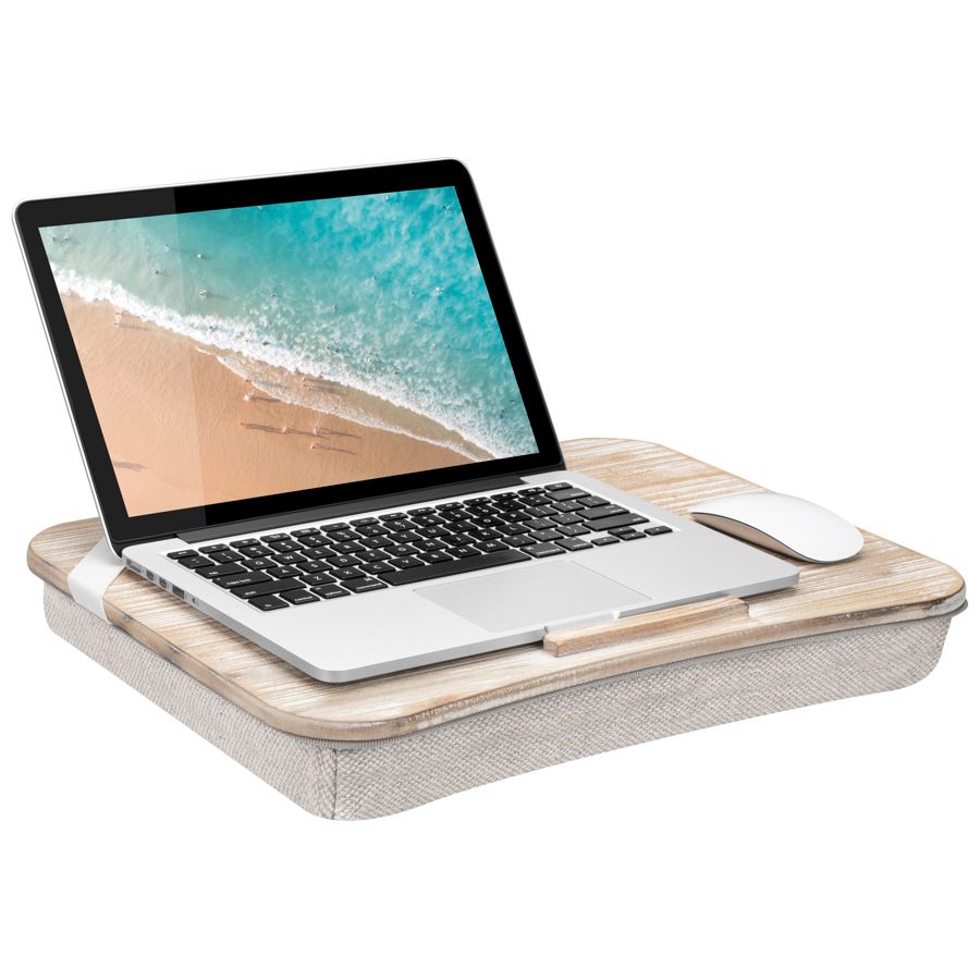 LAPGEAR Heritage Lap Desk, Fits up to 17.3" Laptops, White Wash