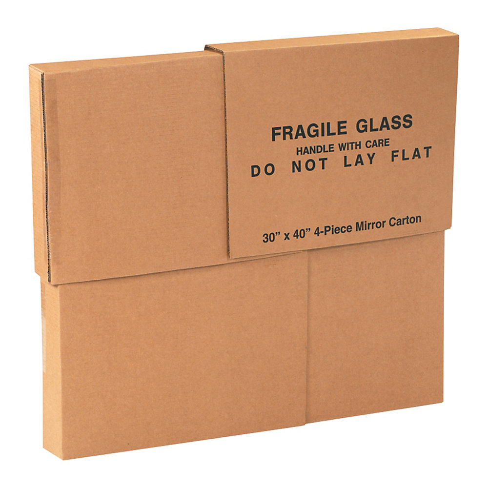 Office Depot� Brand 4-Piece Mirror Deluxe Moving Boxes, 30" x 40" x 3 1/2"