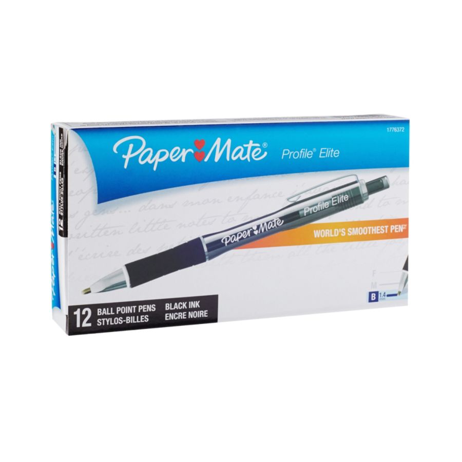 Paper Mate Profile Elite Retractable Ballpoint Pens Bold Point 1.4 Mm 