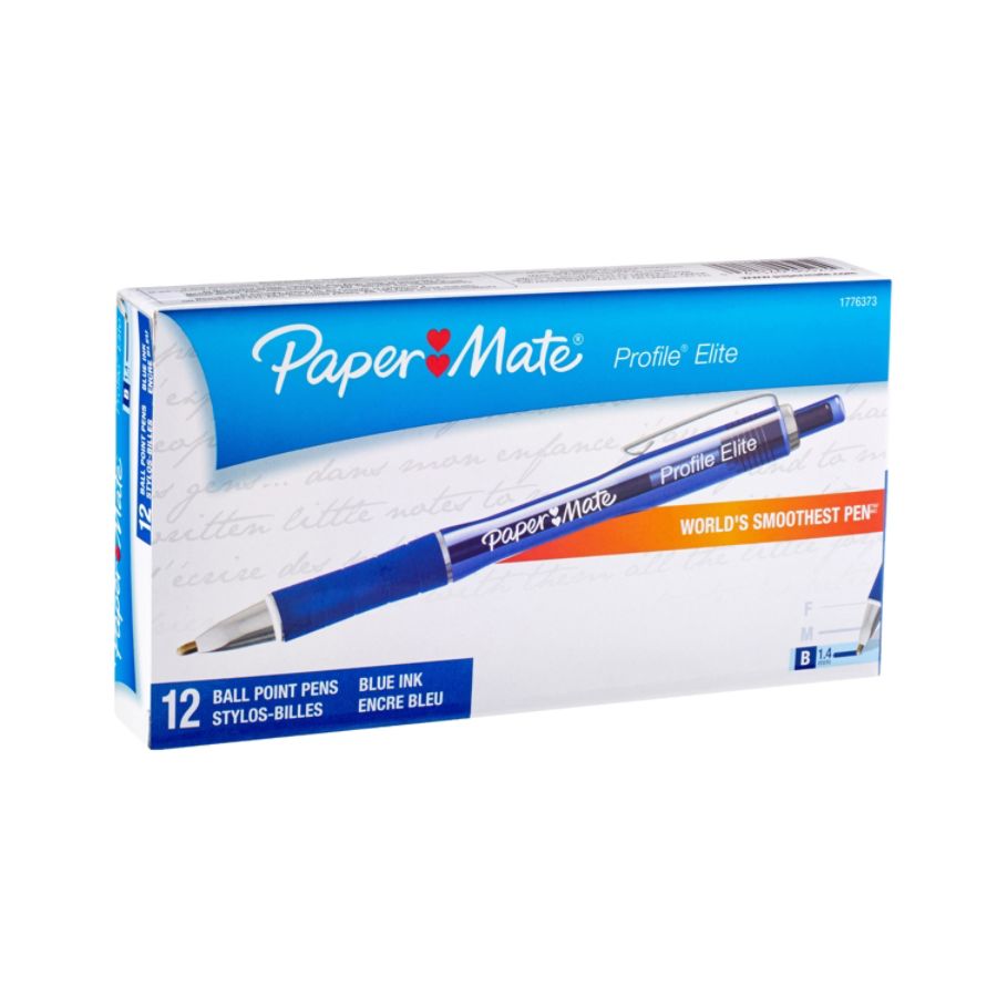 Paper Mate Profile Elite Retractable Ballpoint Pens, Bold Point, 1.4 mm ...