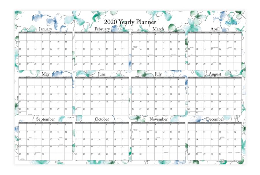 Blue Sky DryErase Wall Calendar, 36x24, Lindley, 10003020 eBay