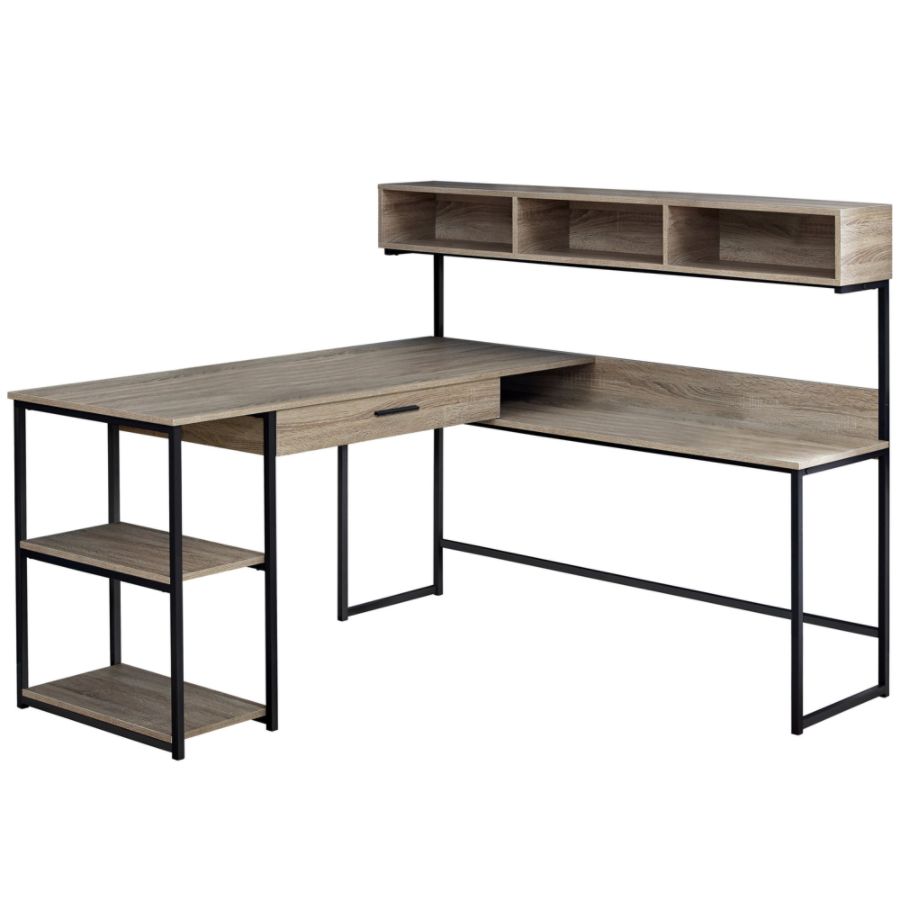Monarch Specialties Corner Workstation Computer Desk Dark Taupe
