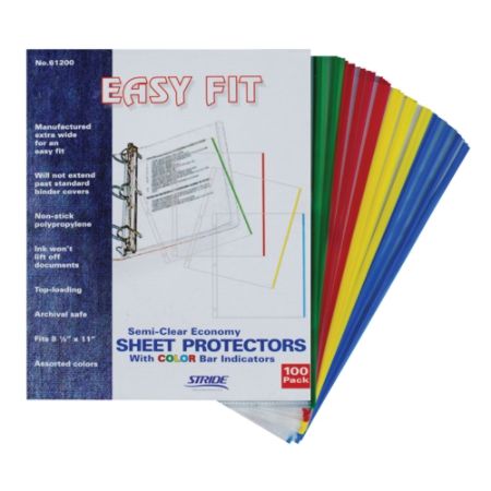 Stride Easy Fit Color Bar Sheet Protectors 8 12 x 11 Assorted Colors ...