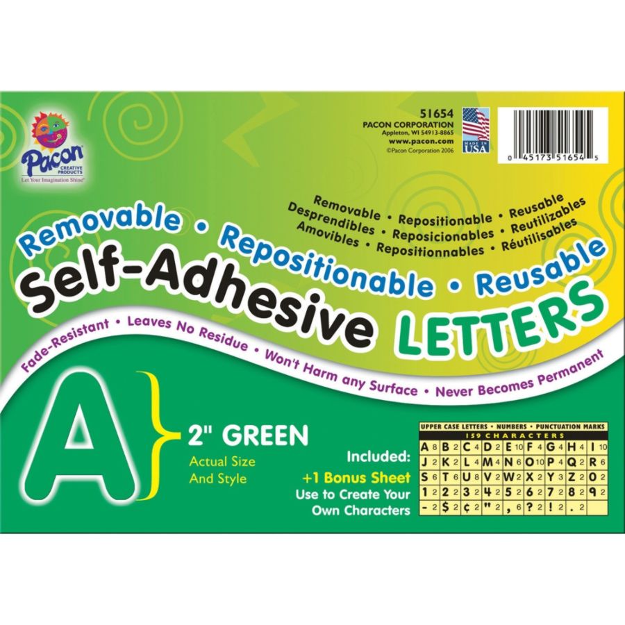 Pacon Self Adhesive Letters 2 Green Pack Of 159 by Office Depot & OfficeMax
