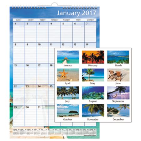 Office Depot Brand Yearly Horizontal Erasable Reversible Wall Calendar