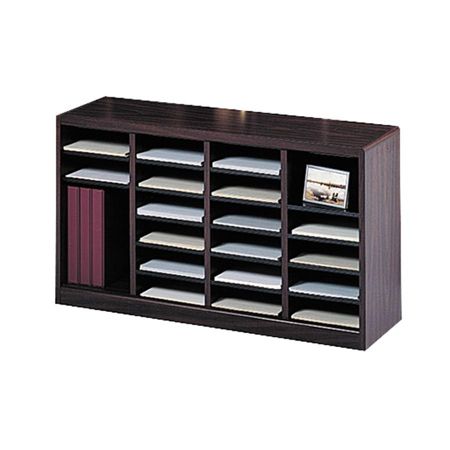 Safco E Z Stor Wood Literature Organizer 24 Compartments 23 H Mahogany ...