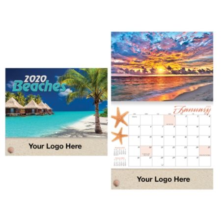 Beaches 13 Month Stapled Wall Calendar 10 X 10 3 8 December To December Item 7025863