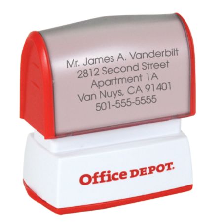 depot office stamp impression inked pre brand officedepot
