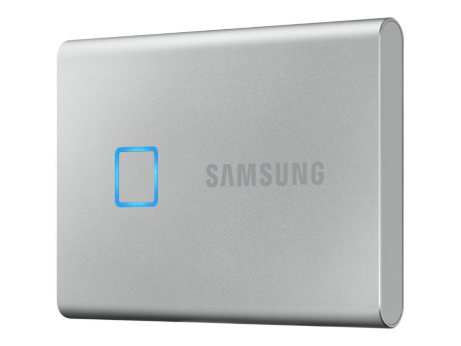 Samsung Portable SSD T7 Touch MU-PC1T0S - Solid state drive - encrypted - 1 TB - external (portable) - USB 3.2 Gen 2 (USB-C connector) - 256-bit AES -