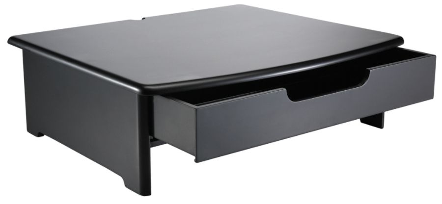 Rolodex Wood Workspace Monitor Stand With Drawer Black Office Depot