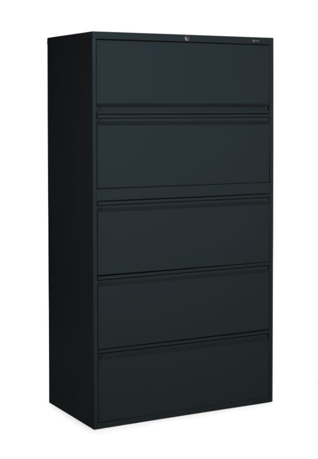 Global Metal Lateral File 5 Drawer 66 38 H x 36 W x 19 14 D Black by ...