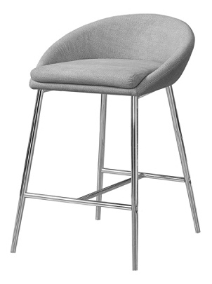 Monarch Specialties Counter Height Bar Stools Graychrome Pack Of 2