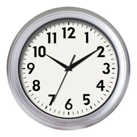 Realspace Brushed Plastic Quartz Wall Clock 14 Silver - Office Depot