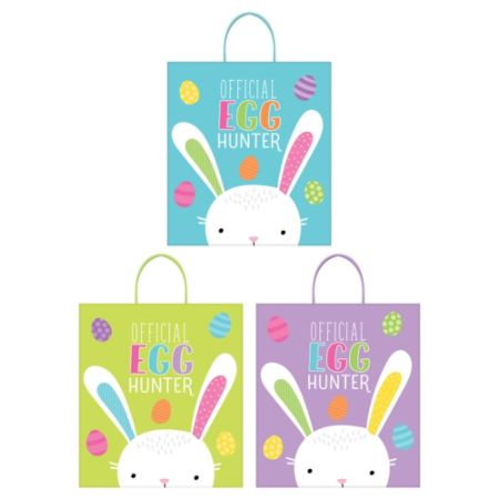 Amscan Easter Egg Hunt Plastic Bags 16 x 14 x 4 Multicolor 3 Bags Per ...