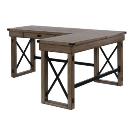 Ameriwood Home Wildwood L Shaped Desk With Lift Top Rustic ...