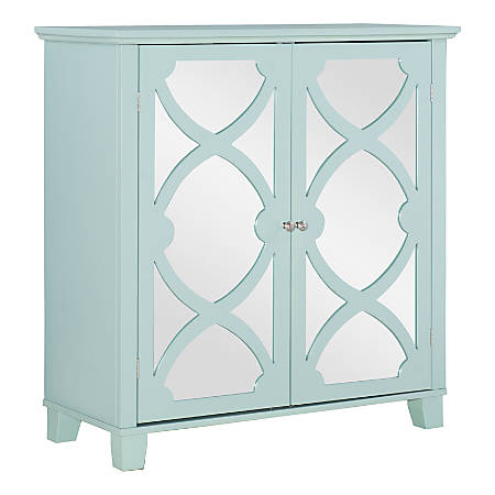 Linon Home Decor Products Addy 2 Door 36 W Large Cabinet Seafoam