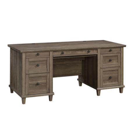 Sauder Hammond 68 W Executive Desk Emery Oak Office Depot