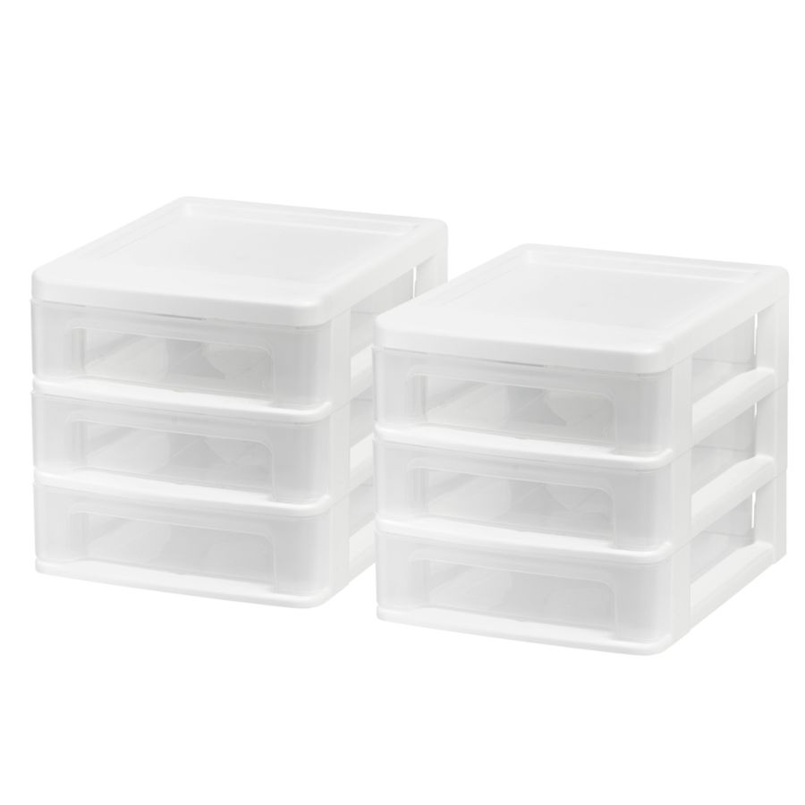 IRIS 2pk Compact Desktop 3 Drawer System White