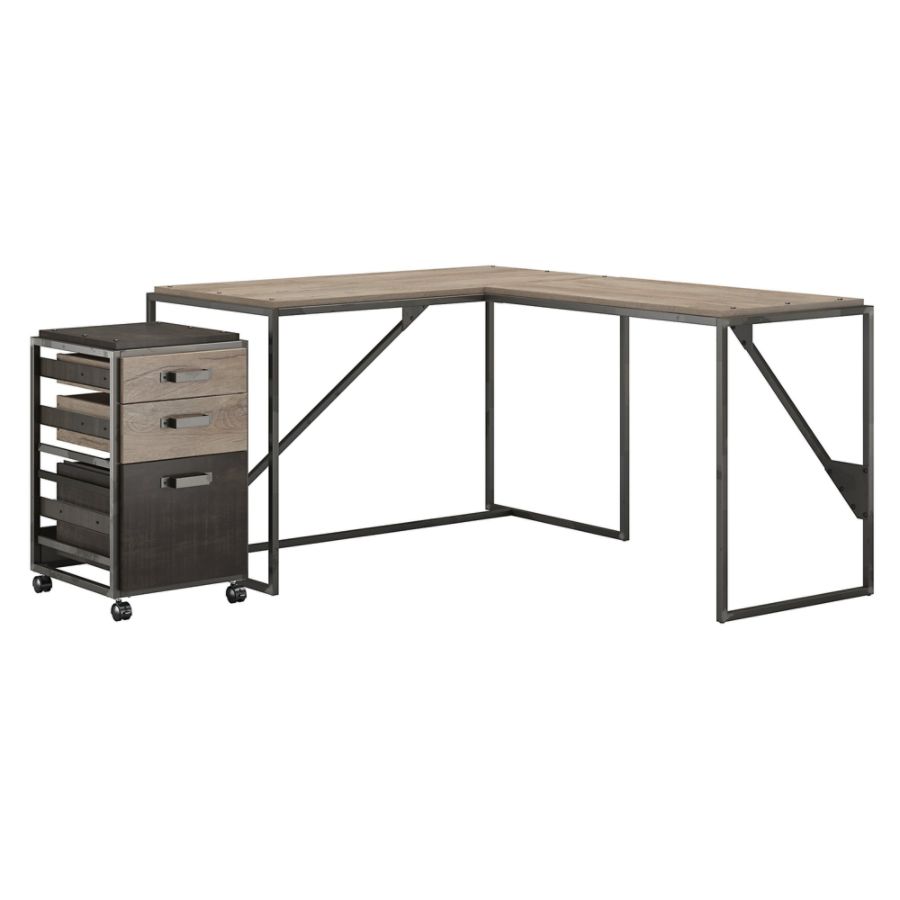 Bush Furniture Refinery 50 W L Shaped Industrial Desk With 37 W