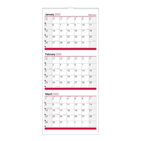 Office Depot 3 Month Mthly Wall Calendar 2020 - Office Depot