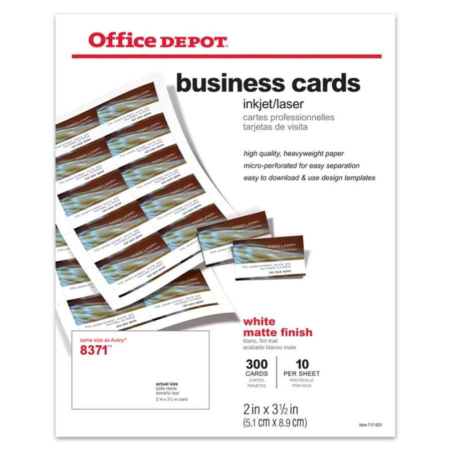 Office Depot Business Card Template 8371 TUTORE ORG Master Of Documents   717631 P