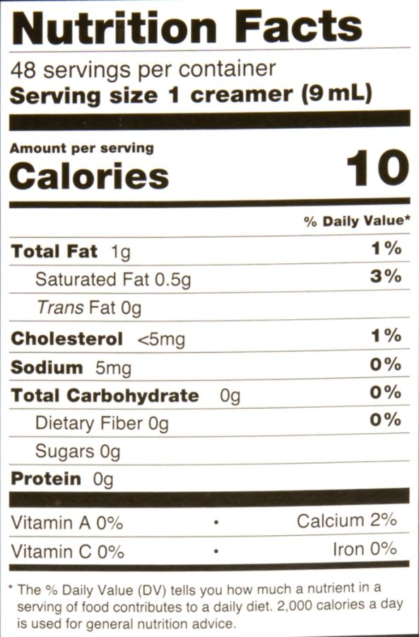 34 Half And Half Nutrition Label Labels Design Ideas