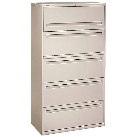 Hon Brigade 700 36 W Lateral 5 Drawer File Cabinet Metal Putty
