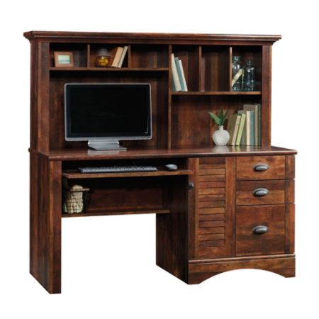 Sauder Harbor View Collection Computer Desk With Hutch Curado Cherry ...