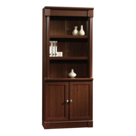 Sauder Palladia Collection Library With Doors Select Cherry