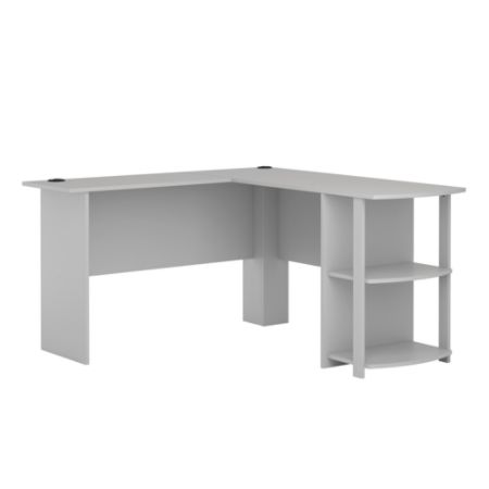 Ameriwood Home Dakota L Shaped Desk With Bookshelves Dove Gray