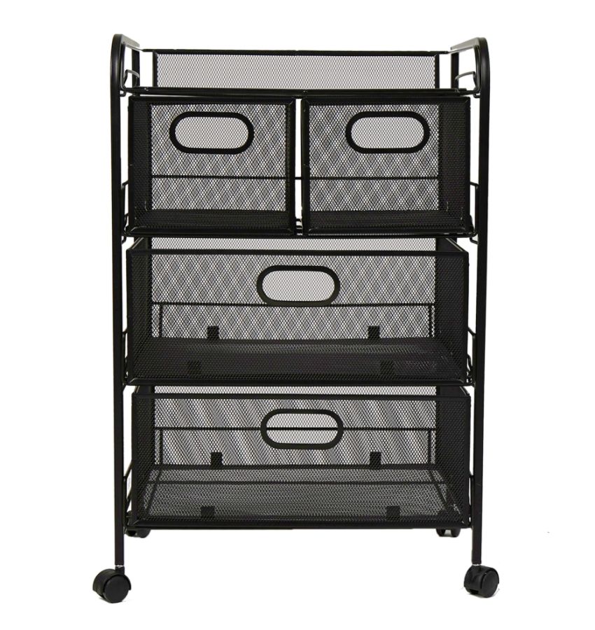 Mind Reader 4 Drawer Mesh Rolling Office Cart 24 H X 16 12 W X 12 D   7276671 P Mind Reader Mesh 4 Drawer Rolling Mesh Office Cart