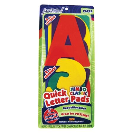 ArtSkills Quick Letters 4 Assorted Classic Colors Pack Of 180 by Office ...