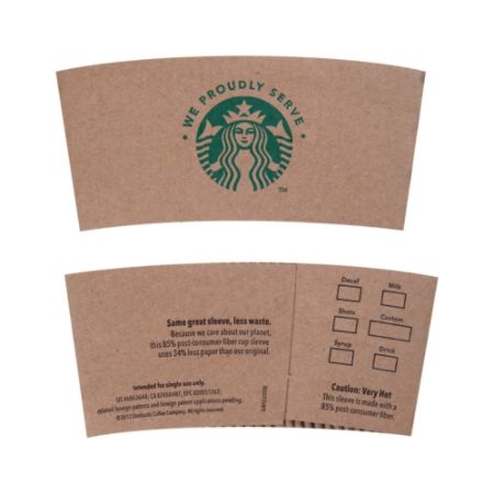 Starbucks We Proudly Serve Starbucks Hot Cup Sleeves Kraft Paper Brown ...