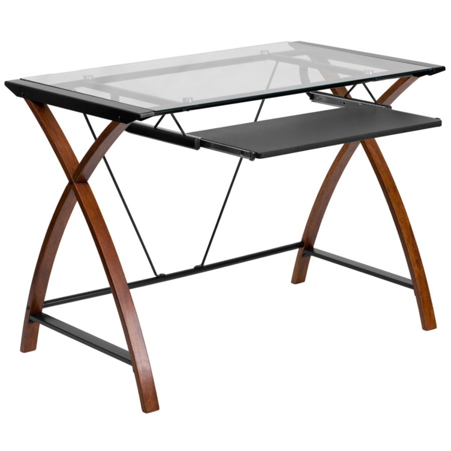 Home & Garden Flash Furniture Contemporary Desk with Clear ...