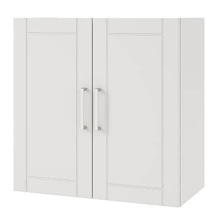 Ameriwood Home Callahan 24 Wall Cabinet 2 Shelves White Office Depot