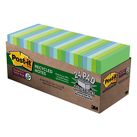 Post it Notes Super Sticky Notes 3 x 3 Bora Bora Pack Of 24 Pads