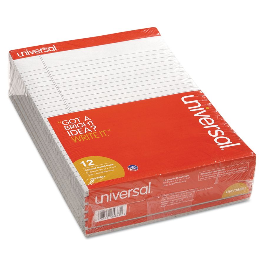 Universal Color Perforated Notepads 8 12 x 11 Legal Ruled 100 Pages 50 ...