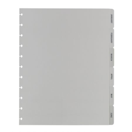 Tul Discbound Monthly Tab Dividers Letter Size Gray January To