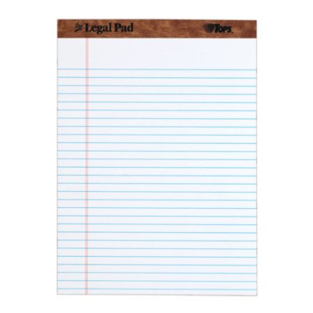 TOPS The Legal Pad Perforated Writing Pads 8 12 x 11 34 Legal Ruled 50 ...