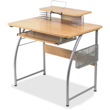 Lorell Multi Function Computer Desk Maple Office Depot