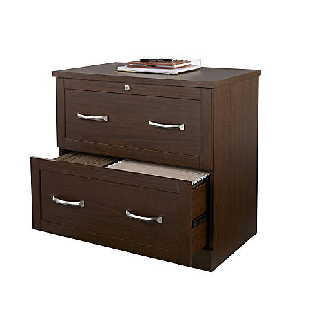 Realspace Cabinet 2 Drawer Lateral Mocha Office Depot