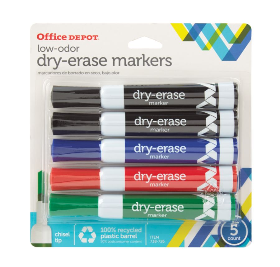 Office Depot Brand 100percent Recycled Low Odor Dry Erase Markers ...