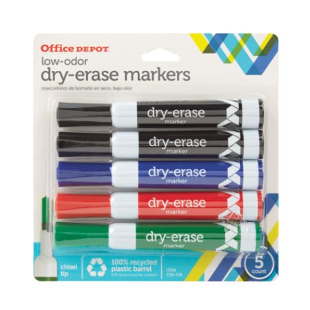 depot office recycled low brand markers erase dry pack odor 100percent assorted chisel point officedepot