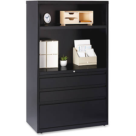 Lorell Smart Storage 36 W Lateral 3 Drawer Combo File Cabinet