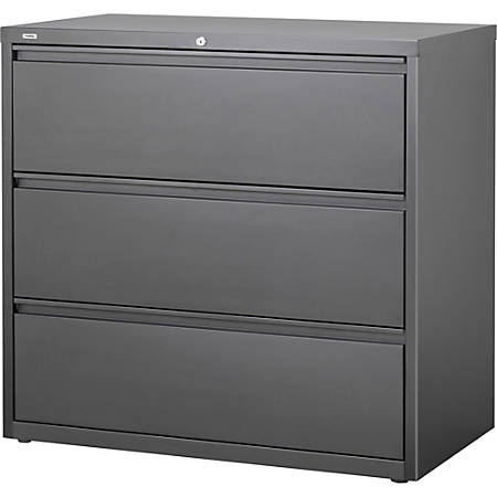 Lorell 36 W Lateral 3 Drawer Hanging File Cabinet Metal Charcoal