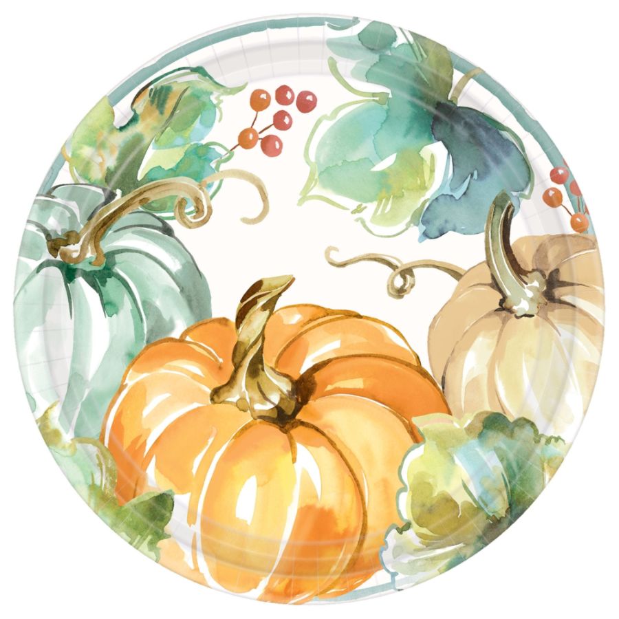 UPC 192937070628 product image for Amscan Paper Fall Muted Autumn Round Plates, 10-1/2